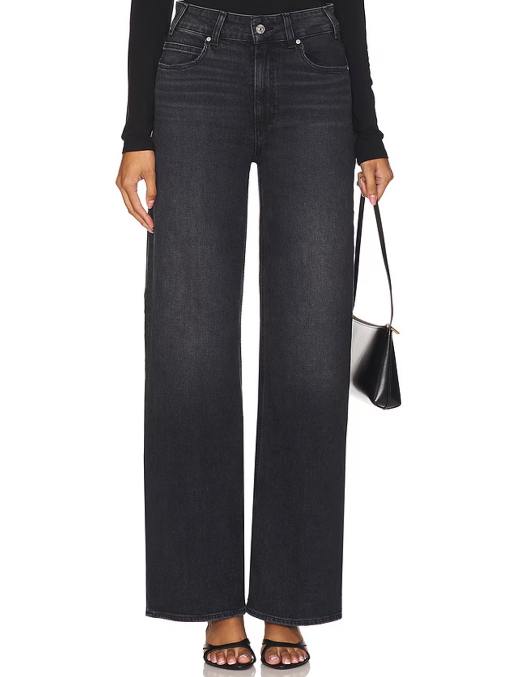 REVOLVE Black High-Rise Wide Leg Jeans